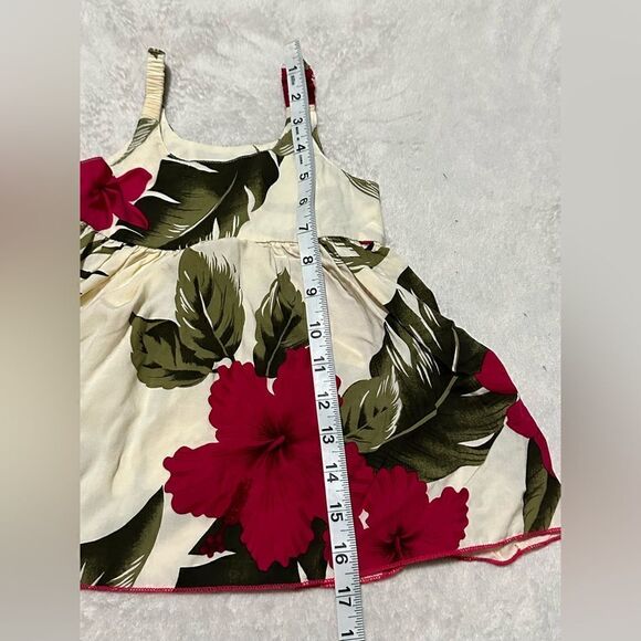 Hawaiian flowers dress - pink, green, - infant girls - Picture 3 of 5